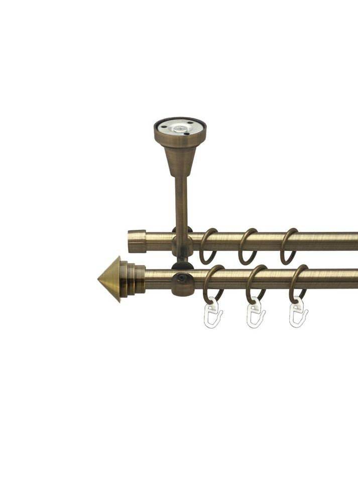 Карниз Сетра металевий дворядний відкритий до стелі гладка труба Антик 16\16 мм 160 см (00-00016955) ORVIT (300280491)