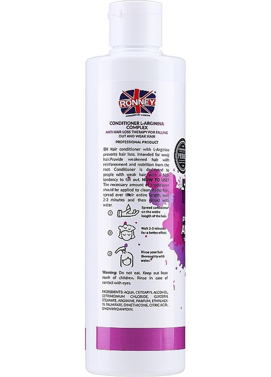 Кондиционер против выпадения волос L-Arginina Anti Hair Loss Conditioner 300ml (1103095-166437) RONNEY (368743458)