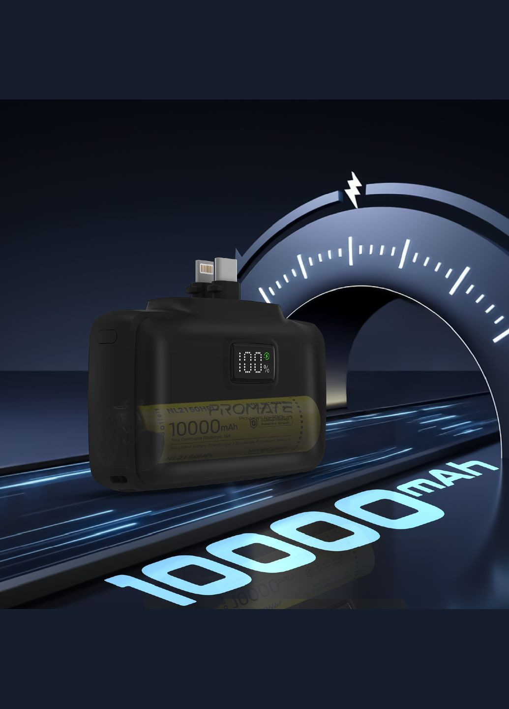 Универсальная мобильная батарея PowerUp-10Duo 10000mAh 20W Black Promate (341486991)