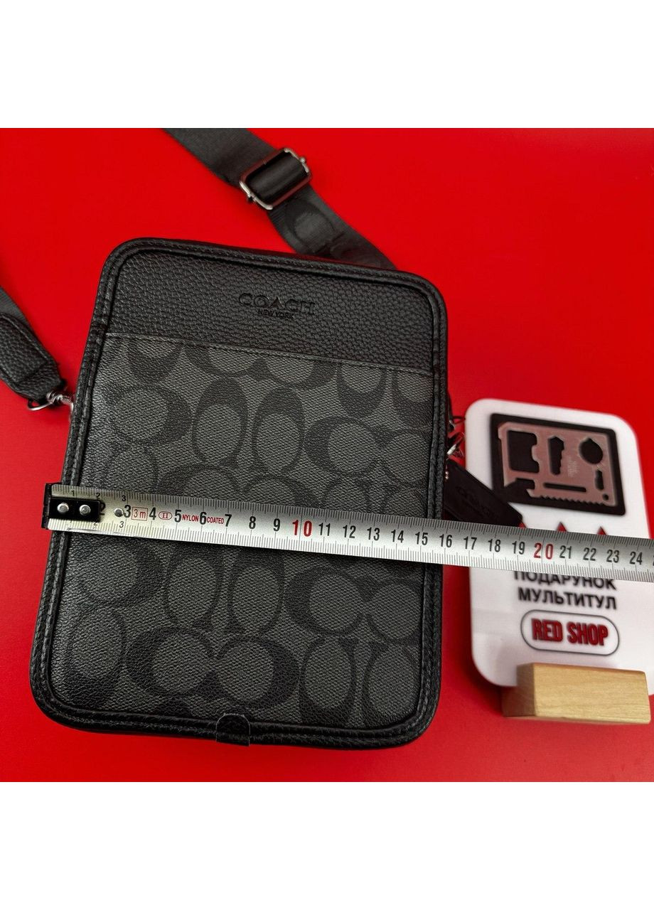 Брендовая сумка Кожаный мужской мессенджер Коуч Барсетка минималистичная городская классическая No Brand (362501810)