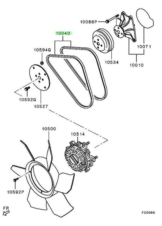 Комплект ременів генератора, оригінал OEM 1340A032 Митсубиси Паджеро IV 2006- Mitsubishi Pajero (345738932)