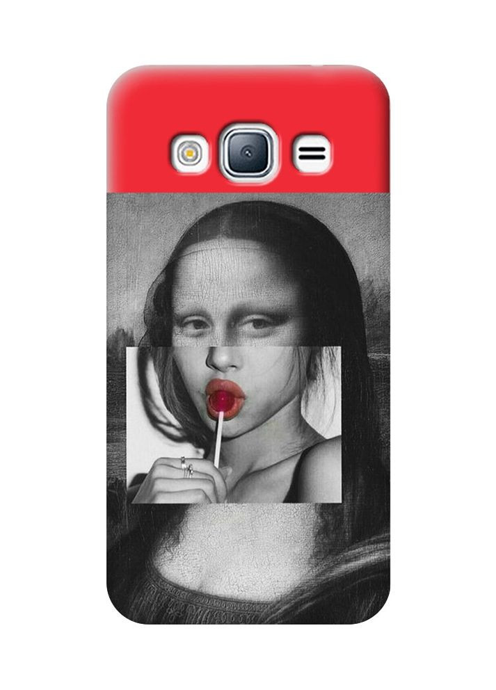 Матовий червоний чохол на Samsung Galaxy J3 / J310:: Сучасна Мона Ліза (принт 351) Creative (360669227)