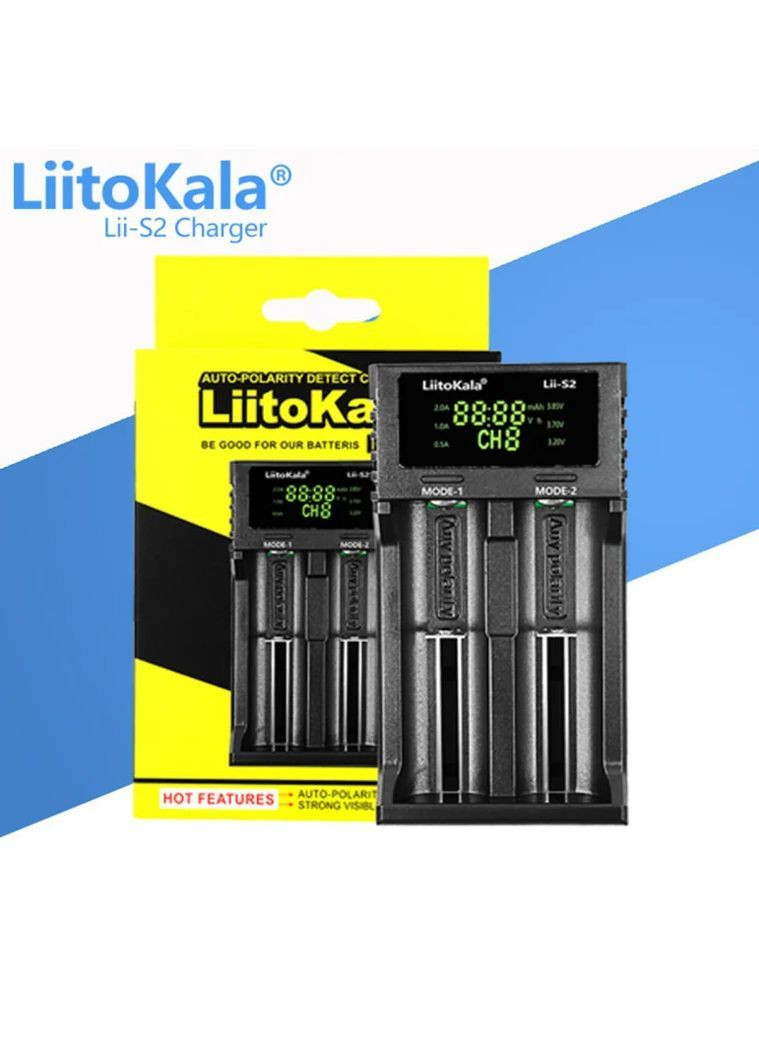 Универсальное зарядное устройство LiitoKala LiiS2 с дисплеем для аккумуляторов NiCd, NiMH, LiIon, LiFePO4 No Brand - (362947650)