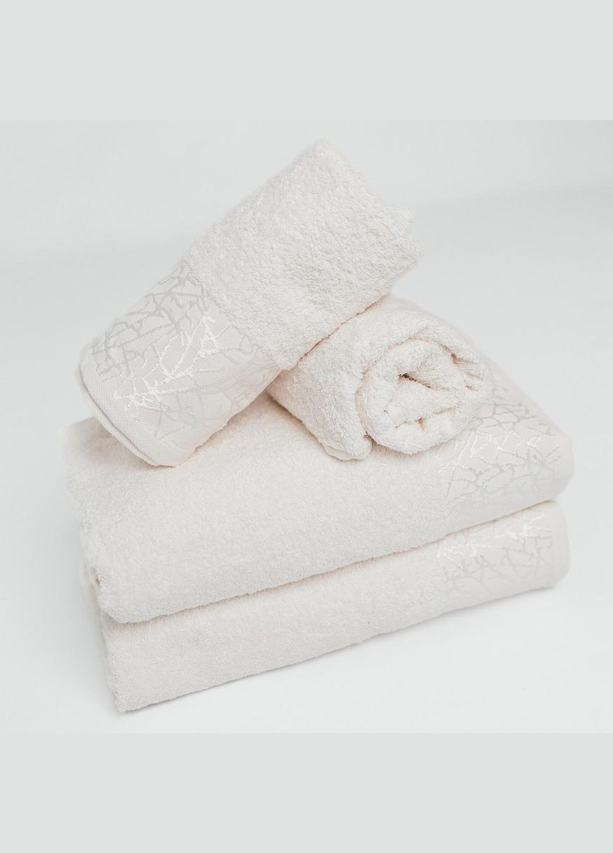 Набір Махрових рушників " ", Махра,Молочний,50/90 і 70/140,8035 Lelit молочний