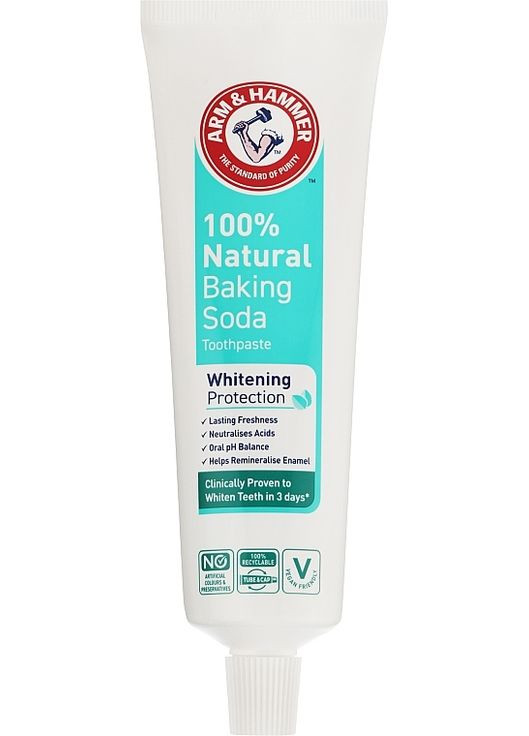 Зубна паста для захисту білизни зубів 100% Natural Baking Soda Whitening Protection Toothpaste 75ml (1241464-31024210) Arm & Hammer (368660424)