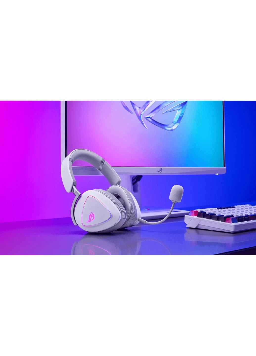 Гарнітура ігрова ROG Delta II, 3.5мм/BT/WL, RGB, 2м, moonlight white Asus (349443608)