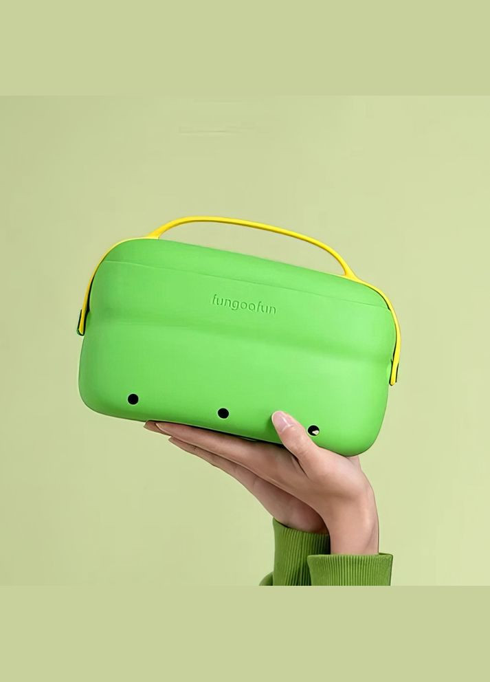 Сумка 2в1 силиконовая косметичка водонепроницаемая для аксессуаров в ванную комнату и душ, дорожная, зеленая No Brand (354829435)