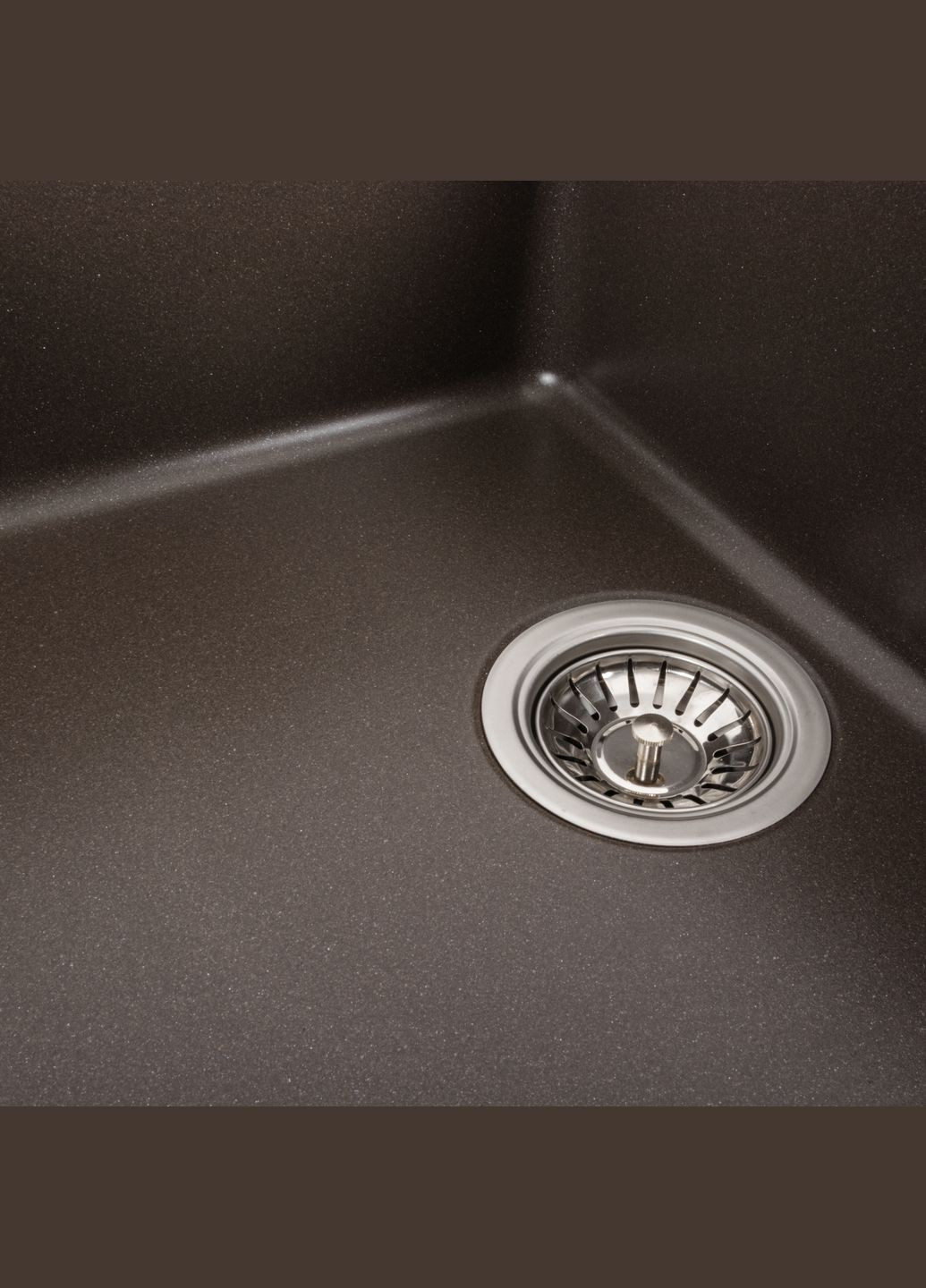 Гранітна мийка для кухні 7850 TROYA матова Темна скеля Platinum (269794046)