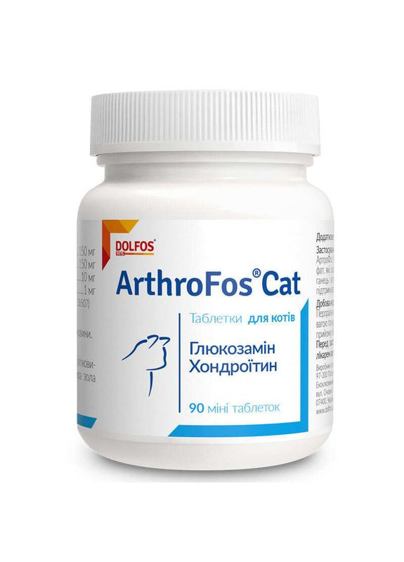 Пігулки АртроФос Кет з глюкозаміном і хондроїтином для котів ArthroFos Cat 90 шт. (5906764768338) Dolfos (327062416)