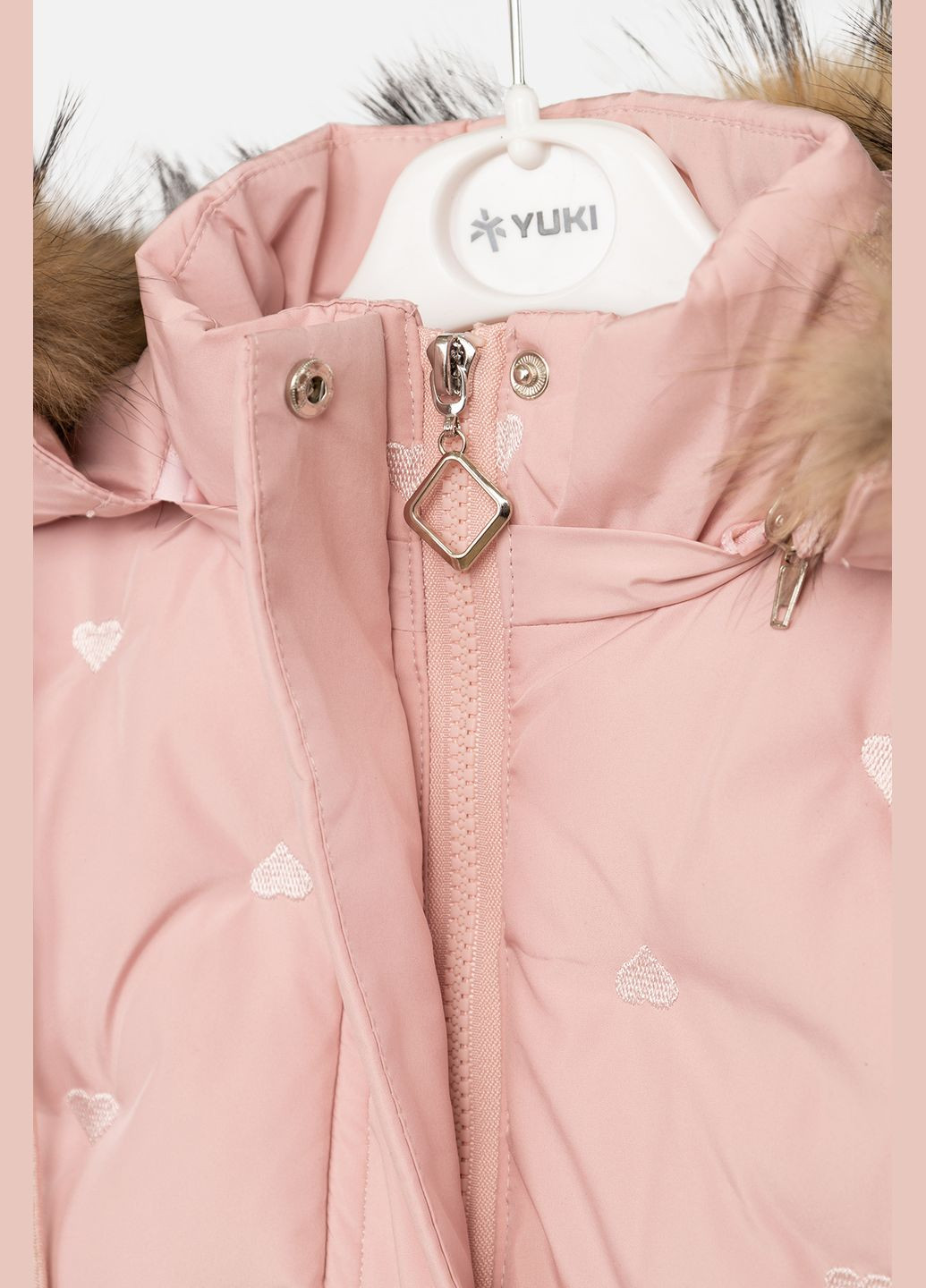 Светло-розовая зимняя куртка для девочки цвет пудровый цб-00254744 J.H KIDS FASHION
