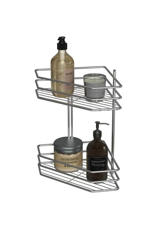 Угловая двухъярусная полка в ванную комнату Широкий Борт Металл-Стиль No Brand (307169463)