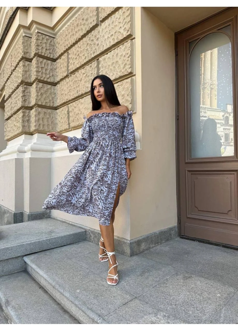 Летний женский стильное летнее платье с разрезом на ноге No Brand