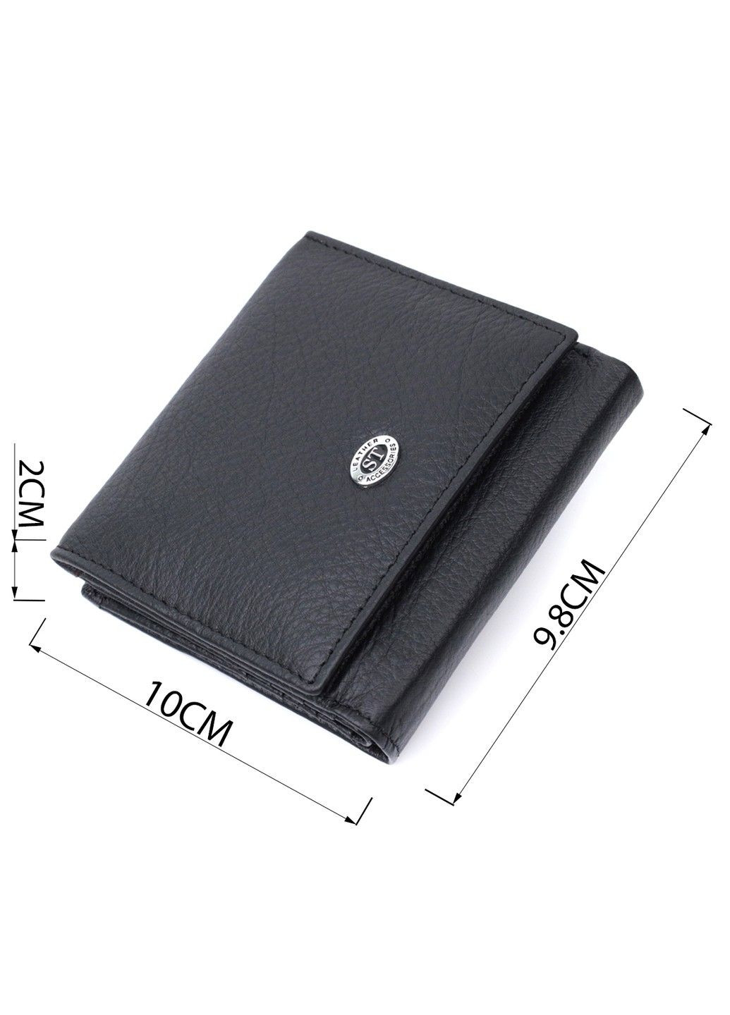 Гарний гаманець для жінок із натуральної шкіри 22709 Чорний st leather (298092938)