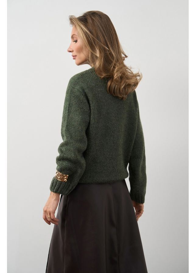 Оливковий (хакі) демісезонний светр 2829 Bellise