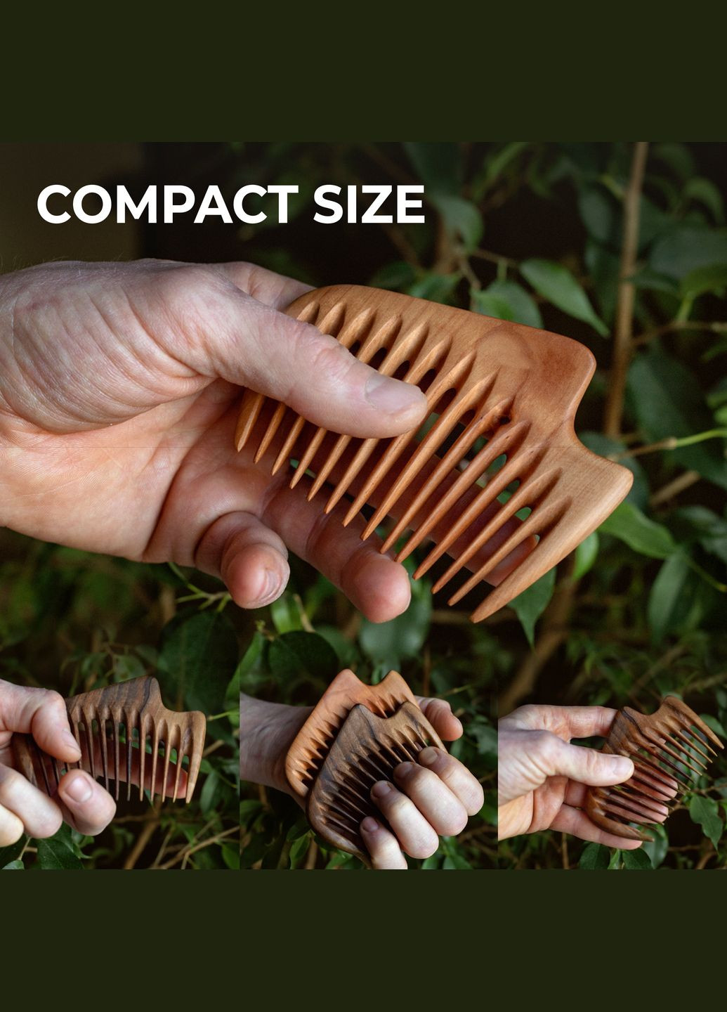 Гребень для Волос Wood New Wave 10,5 х 7,5 х 1,1см Ручная Работа Деревянный Груша Zamas (336550042)