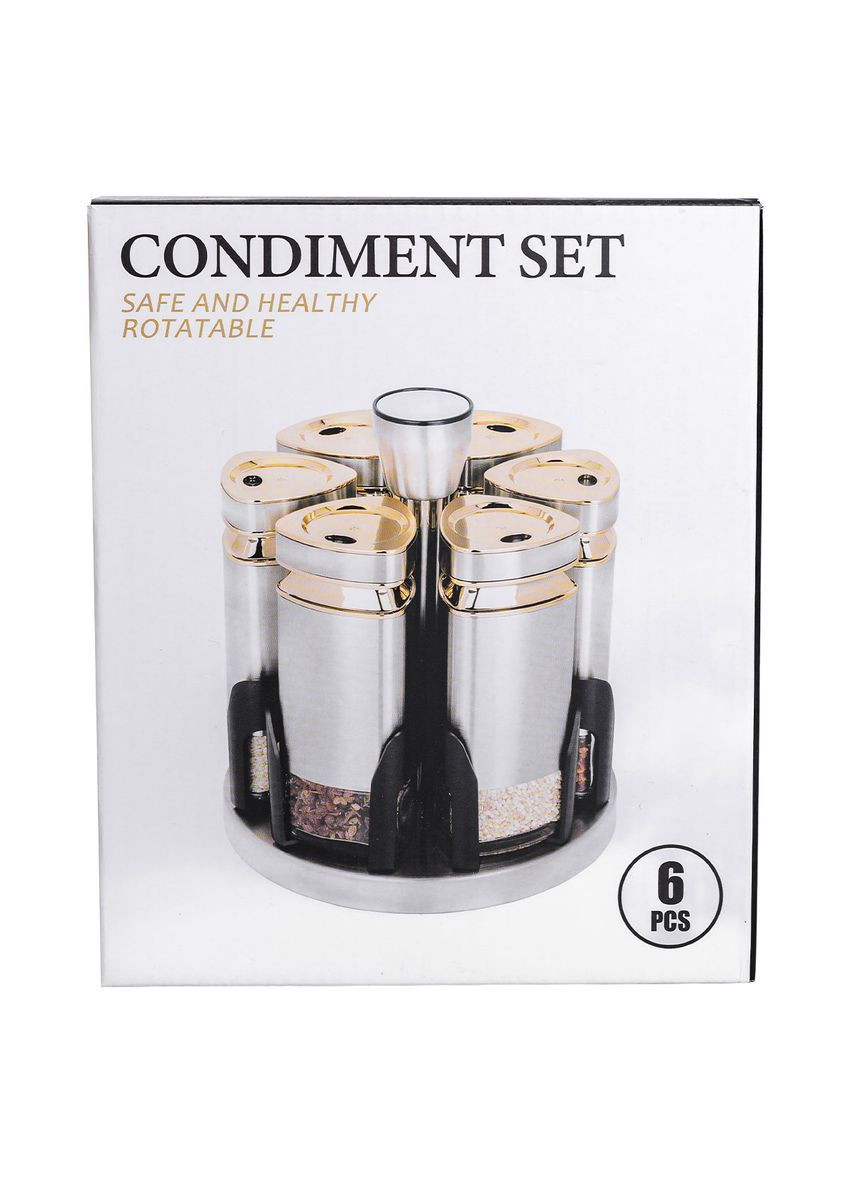 Набір баночок для спецій 6 шт 120 мл карусель для зберігання спецій HP-1332 Jooki (358706230)