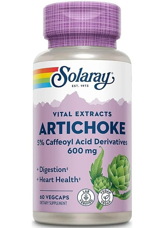 Пищевая добавка "Артишок", 600 мг Artichoke Leaf Extract 60шт (1431756-38816269) Solaray (368624697)
