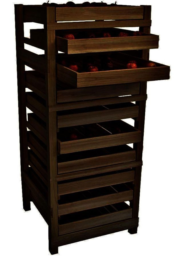 Стеллаж для овощей и фруктов из дерева Квадо капучино (ЯХТ-007109) No Brand (327846073)