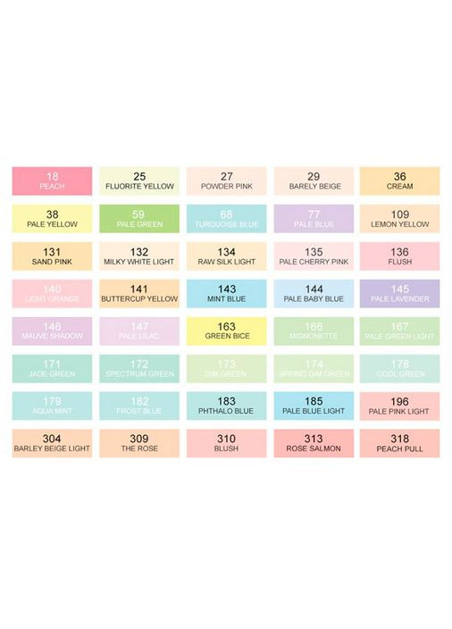 Спиртовые маркеры Oros ASM-03-PT01 40 цветов Пастельные оттенки (LC302628) Arrtx (323100807)