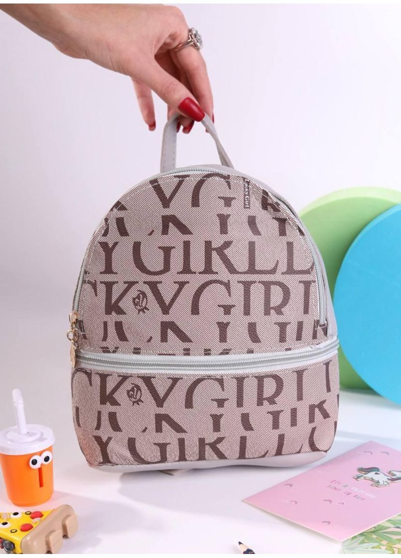 Міні-рюкзак жіночий сірий з малюнком No Brand Рюкзак для міста (361784548)