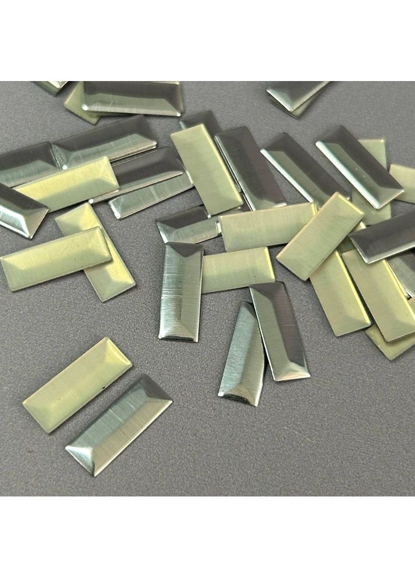 10г - Металострази термоклейові, прямокутник 6х16 мм - срібло Plus-plus (352749604)