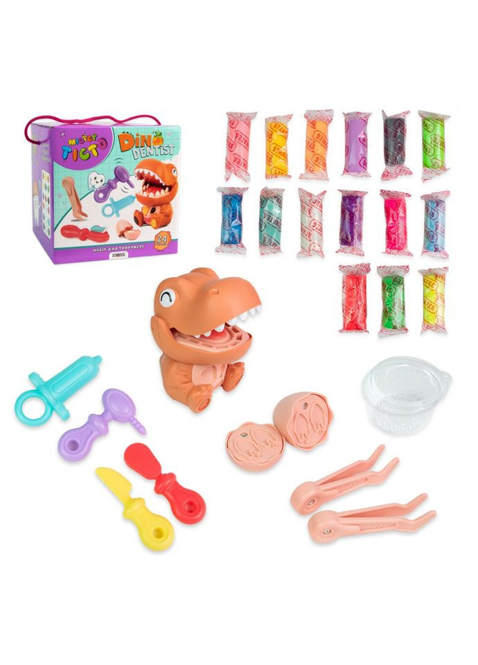 Детский набор для творчества "Мистер тесто Dino Dentist" 41020, 24 предмета Strateg (369530180)