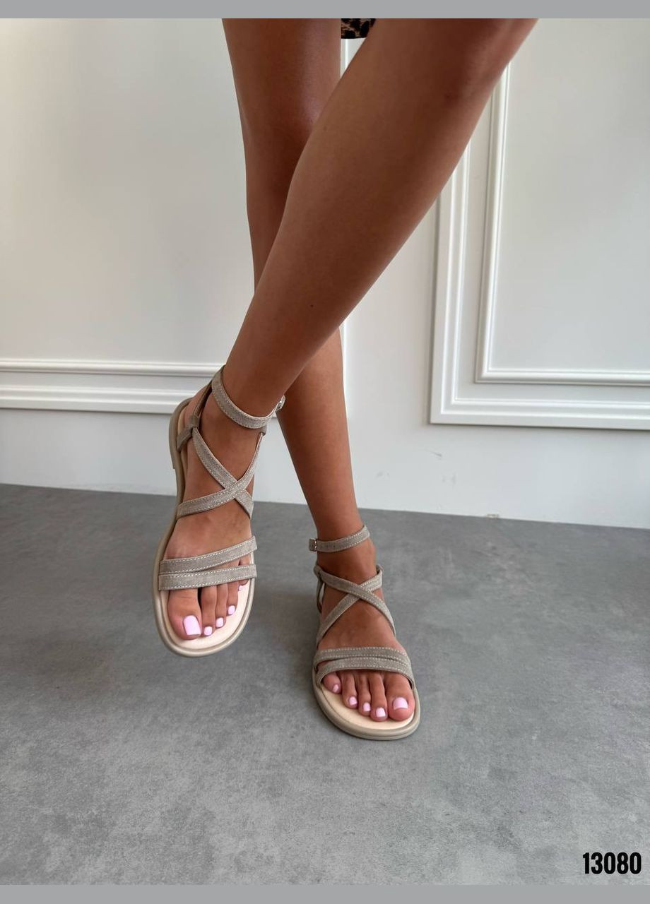 Серо-бежевые босоножки "desert walk" No Brand