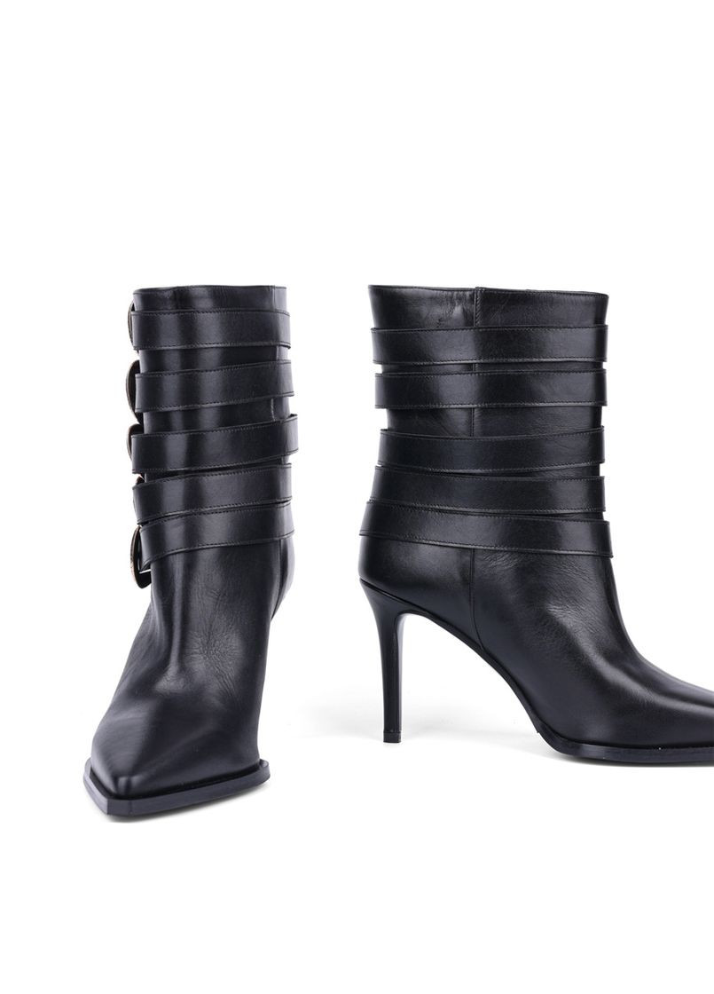 Осенние женские ботинки 2795 черная кожа Albano