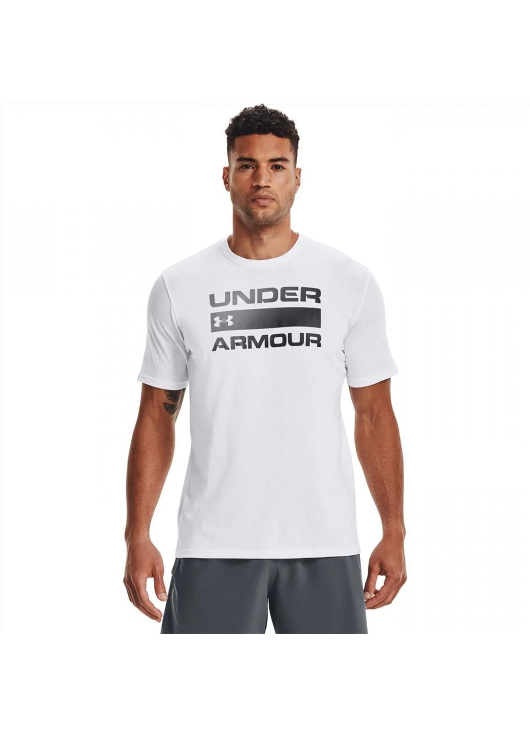 Белая футболка мужская team issue wordmark ss (1329582-100) Under Armour