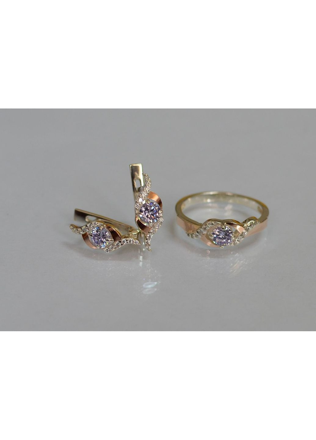 Серебряный гарнитур с золотыми пластинами Silver Style (367268429)