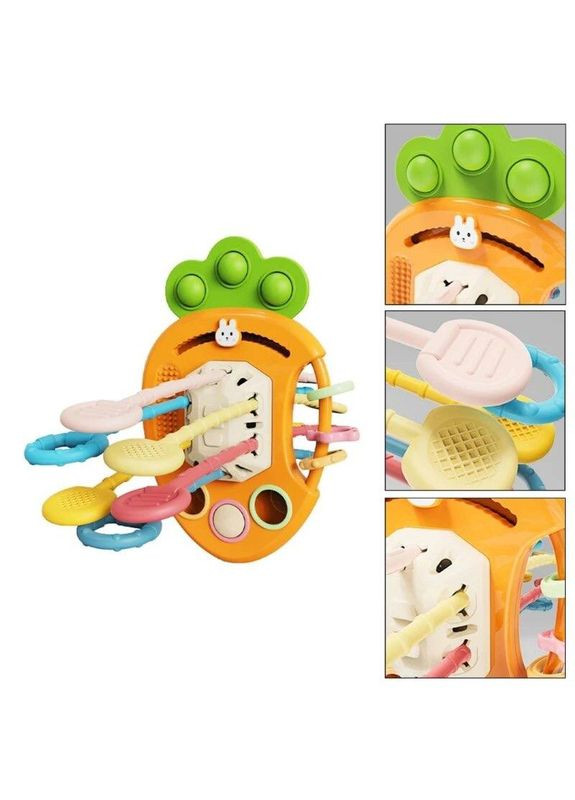 Логическая игрушка FXB 2 текстурная погремушка 4 в 1 Морковка Fun Game (327217832)