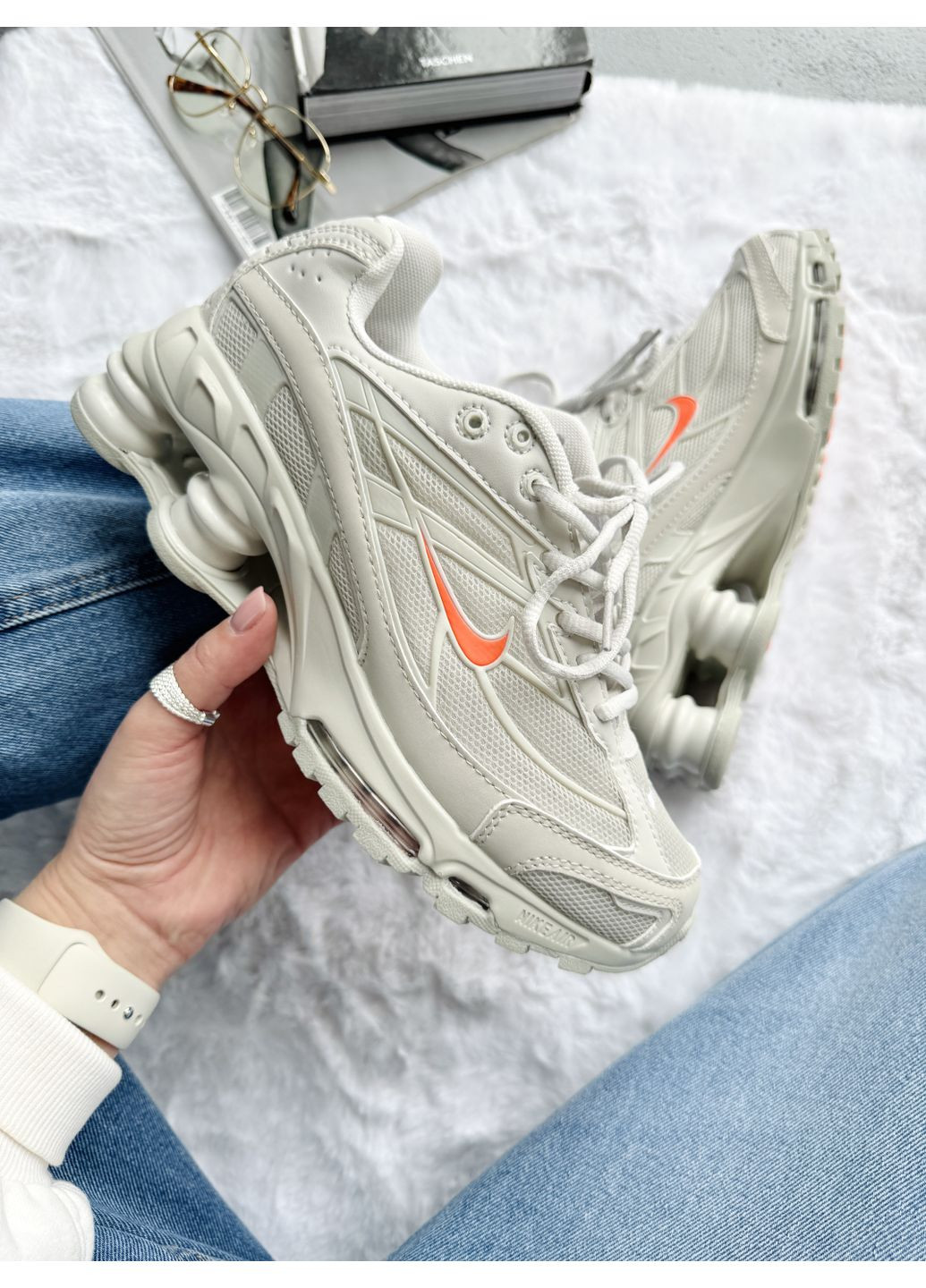 КРОСІВКИ ЖІНОЧІ NIKE SHOX RIDE 2 LIGHT BONE / ORANGE НАЙК ШОКС No Brand комбіновані демісезони (368862390)