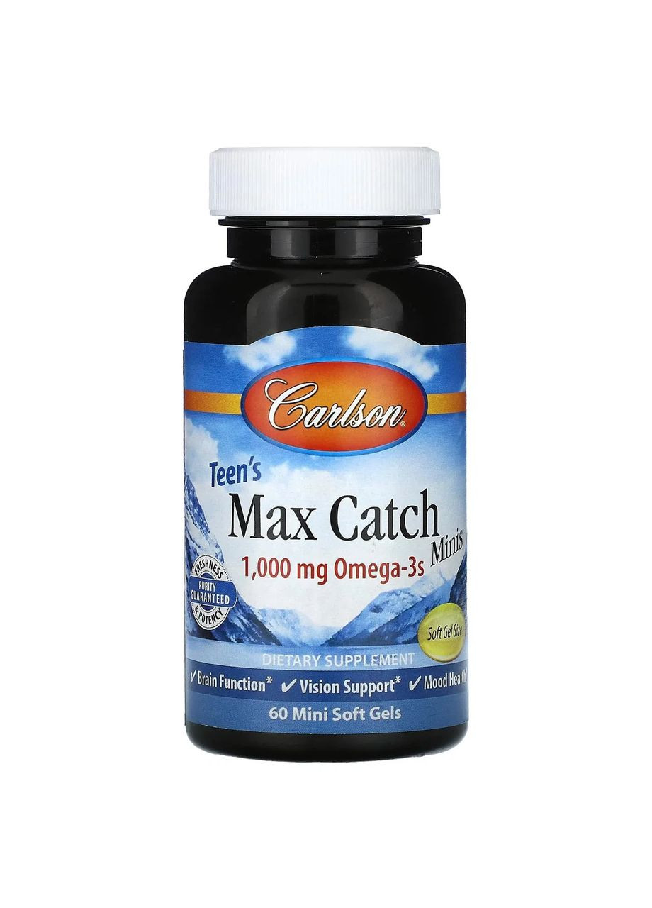 Рыбий жир для подростков Teen's Max Catch Minis 1000 мг, 60 капсул Carlson Labs (361117939)