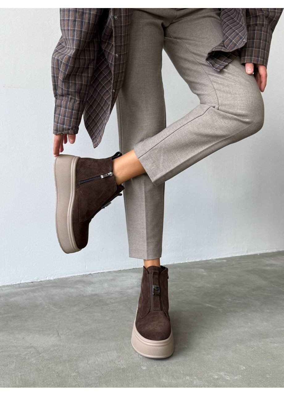 Зимние зимние ботинки No Brand из натуральной замши