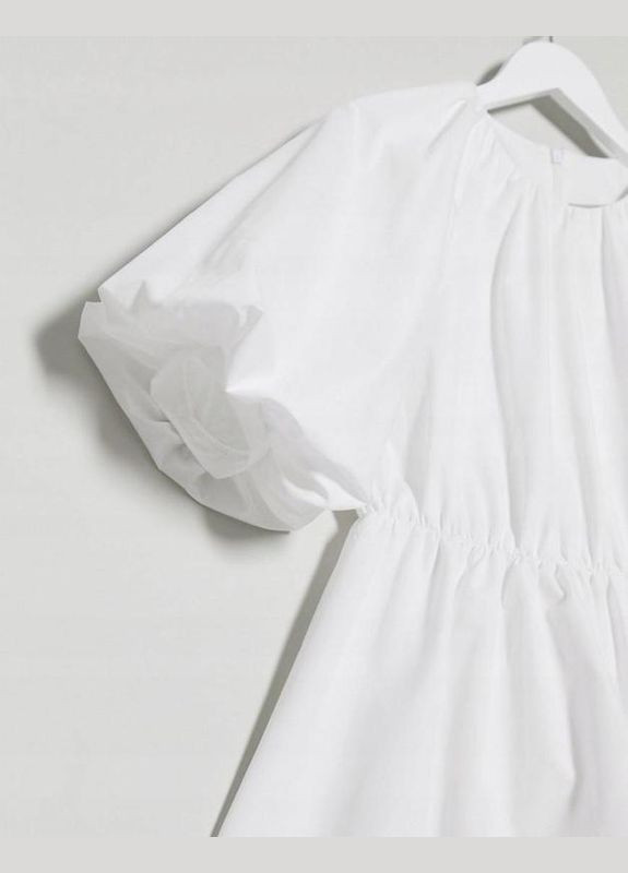 Белое платья мини с пышными рукавами Asos