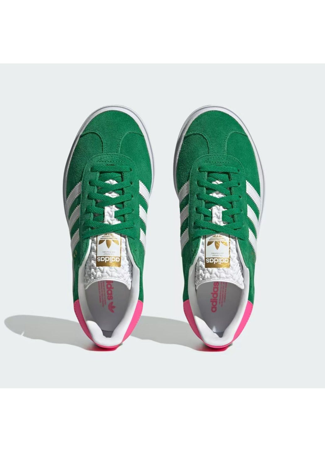 Зеленые демисезонные gazelle bold green lucid pink wmns adidas IG3136