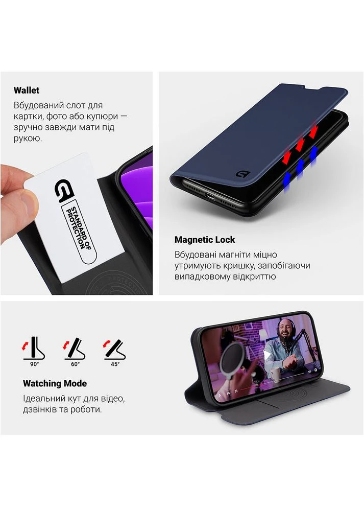 Чехол OneFold Case для Xiaomi Redmi 12C Dark Blue (ARM72657) ArmorStandart (323128496)