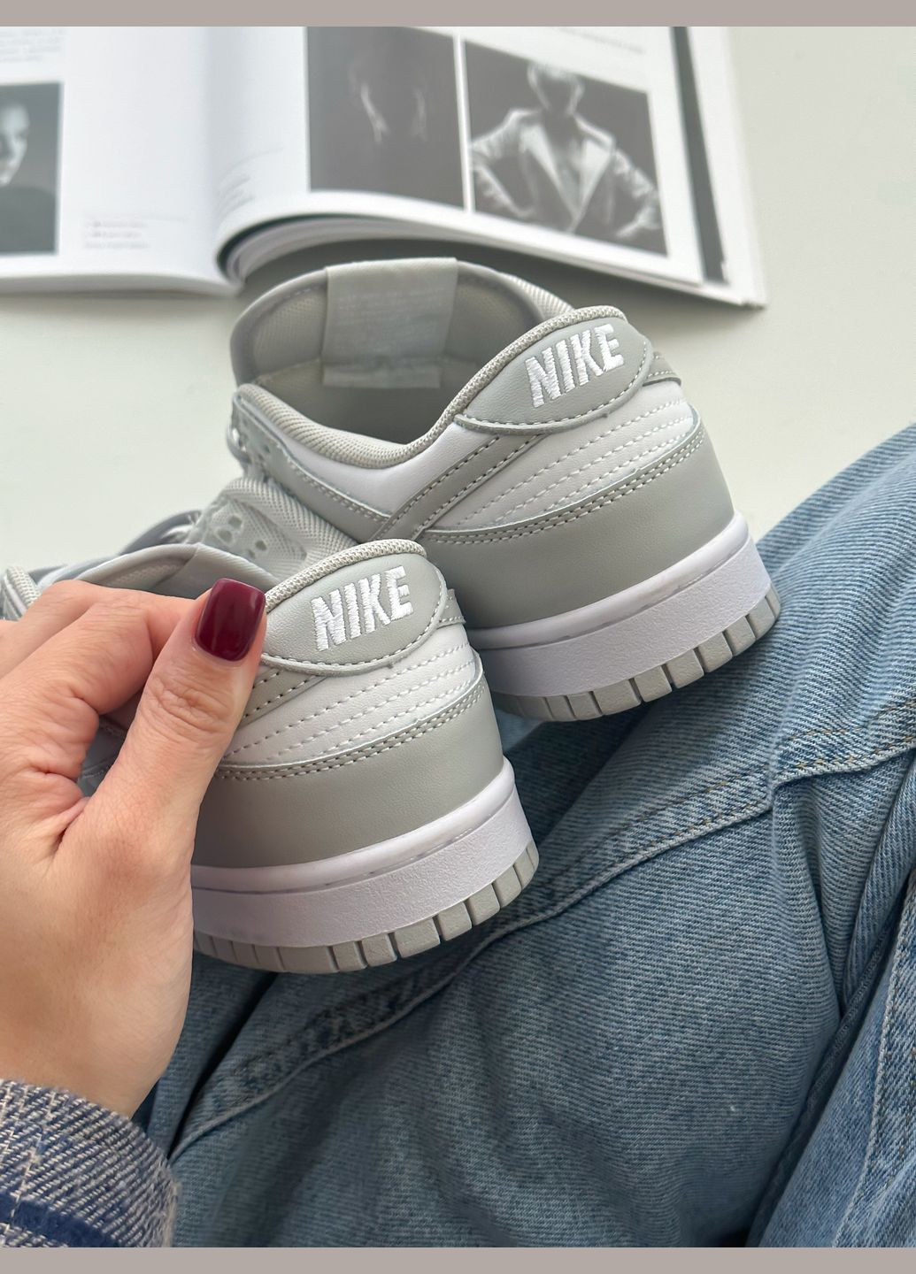 Кросівки жіночі і чоловічі Nike SB Dunk Low White Grey | Найк СБ Данк сірі No Brand сірі демісезони (347640463)