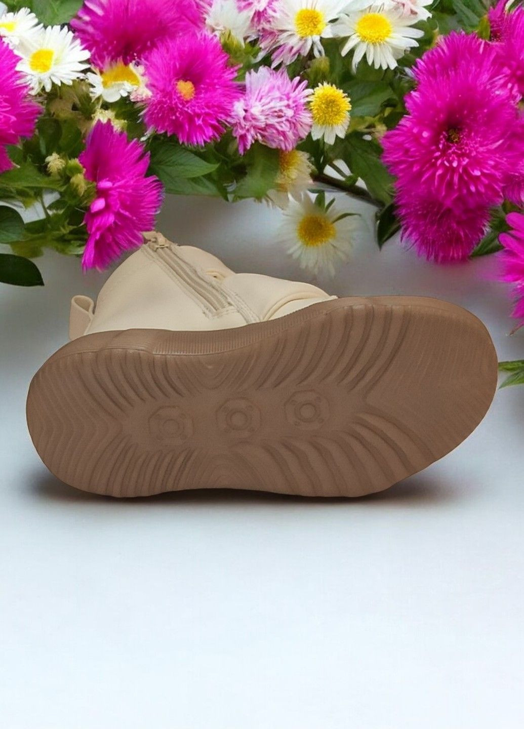 Демісезонні черевики хайтопи утеплені для дівчинки на липучках 512 бежеві Clibee (301940112)