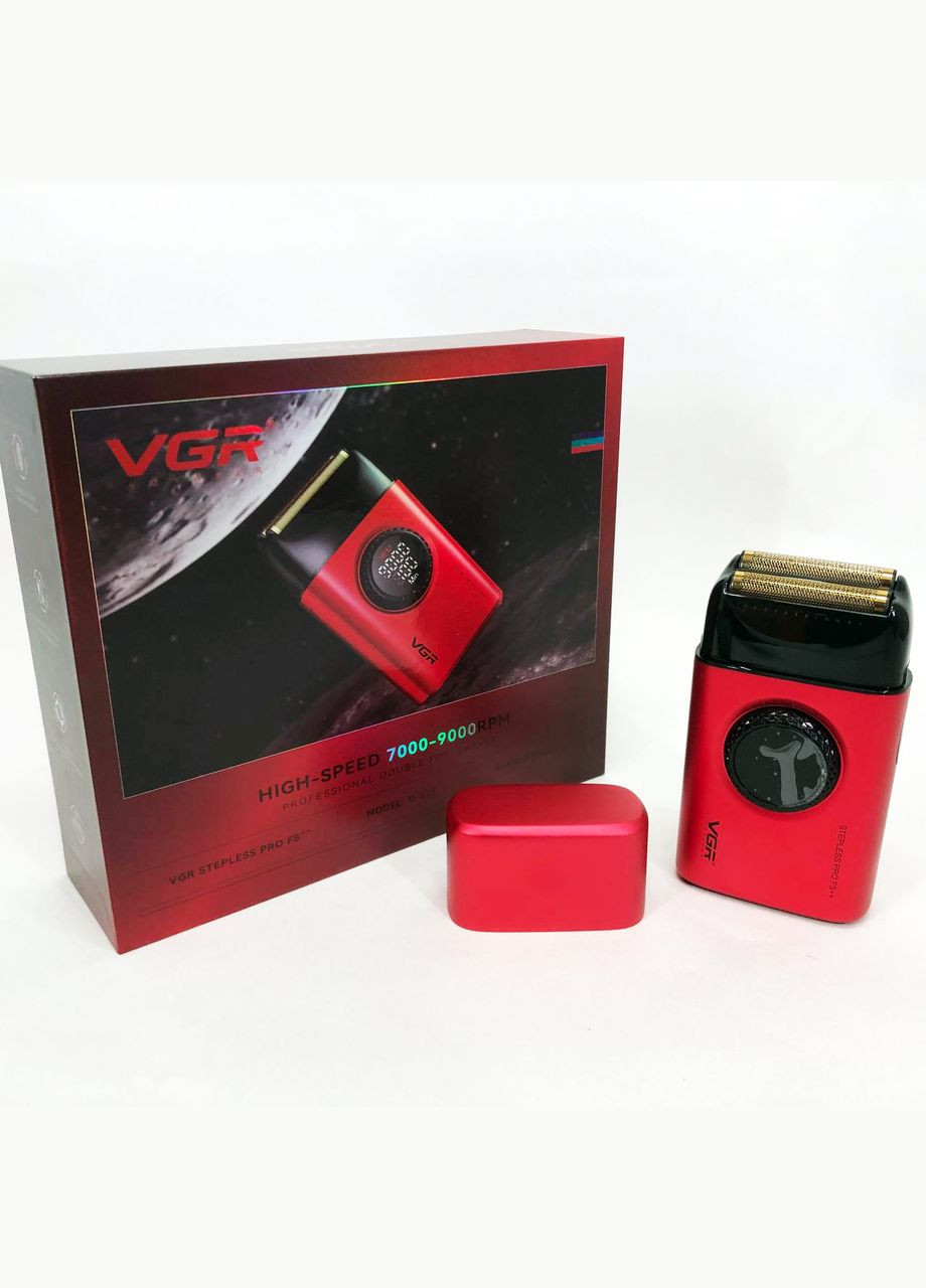 Електробритва V-377 RED шейвер, Електрична акумуляторна бритва для гоління, шейвер чоловічий VGR (364666100)