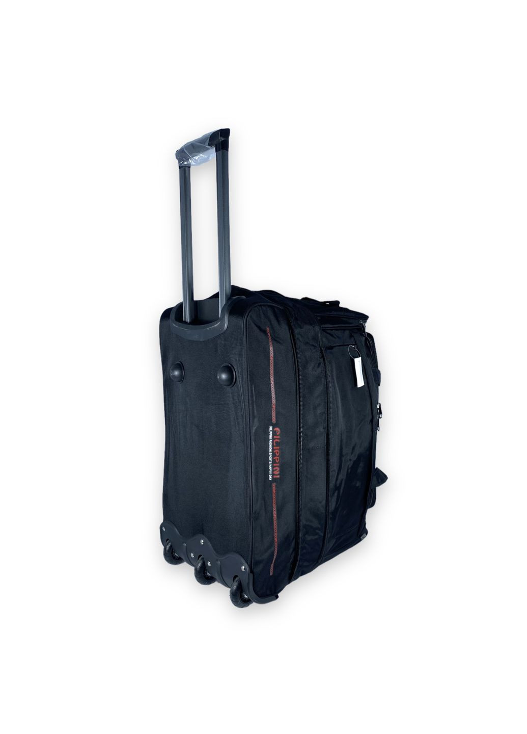 Дорожная сумка на колесах с расширением, 1 отдел, боковые карманы, размер: 55*38(45)*35 см, черный Filippini (285814832)