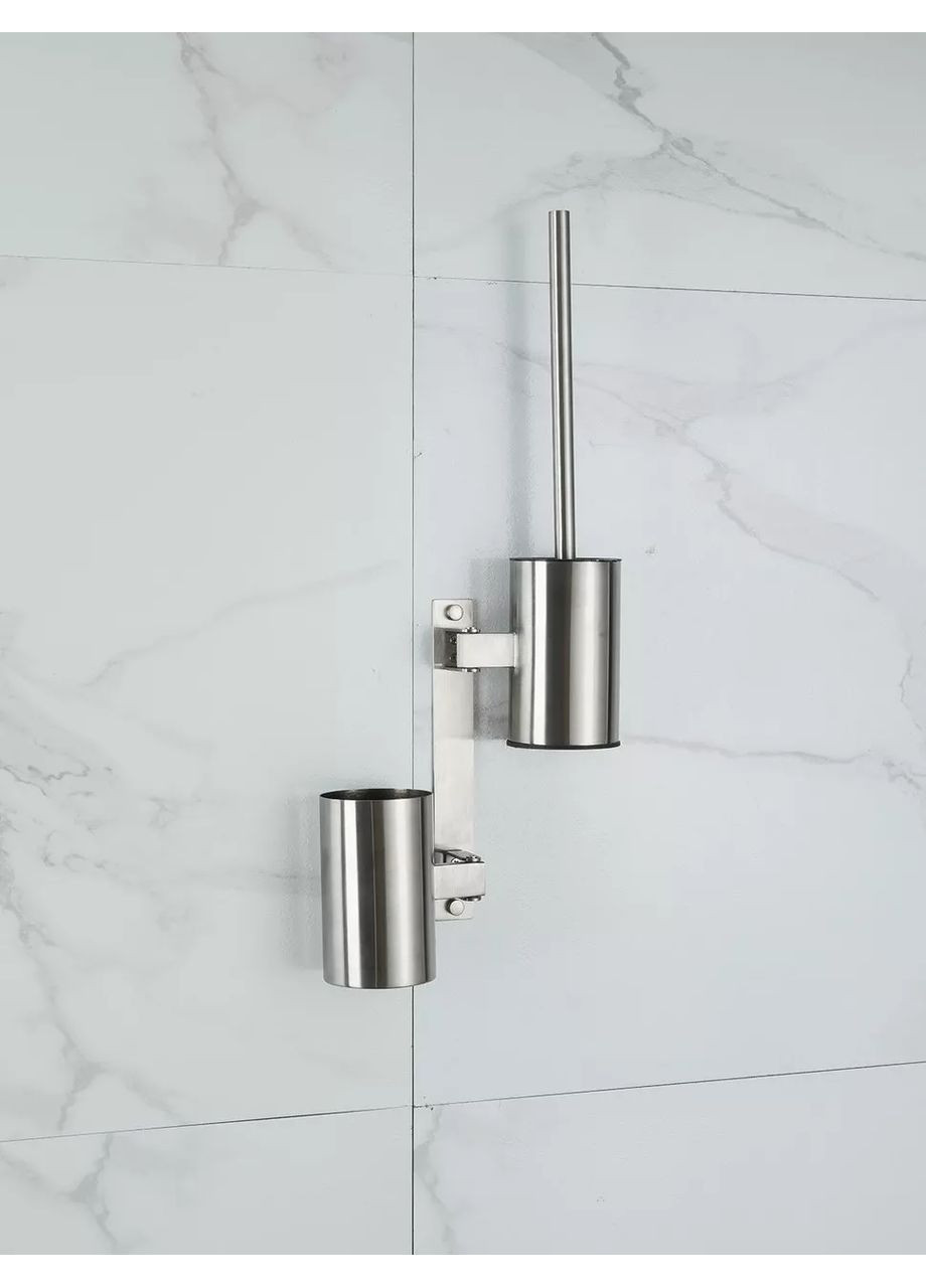 Поворотный настенный ершик F30410-1 с держателем для моющего, нержавеющая сталь. Frap (371881761)