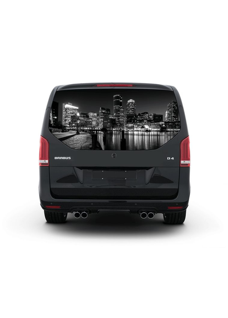 Наклейка на заднее стекло авто 3D TUNING STUDIO Ночной город 3д 1480х700х0.18мм No Brand (362500147)