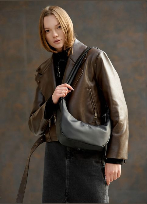 Жіноча сумка HOBO M чорна (R-53100001-VS) Sambag (302450455)