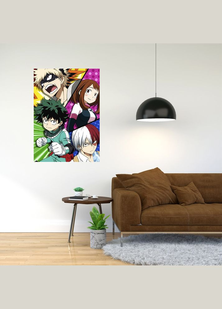 Плакат- із принтом "My Hero Academia - Моя геройська академія (манга аніме) 13" A2 Кавун постер (316210850)