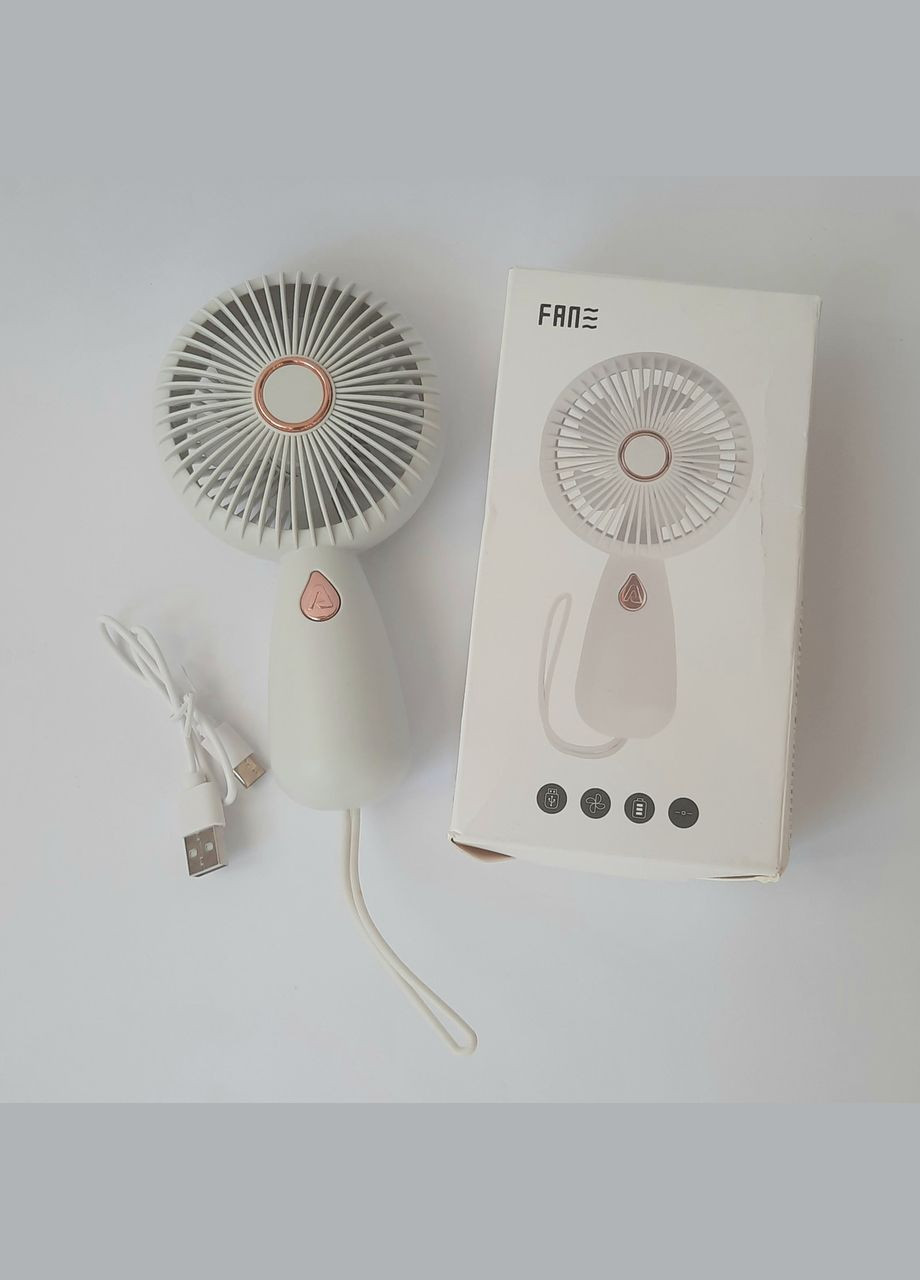 Портативный ручной аккумуляторный вентилятор с подсветкой ZB103W белый No Brand (329740159)