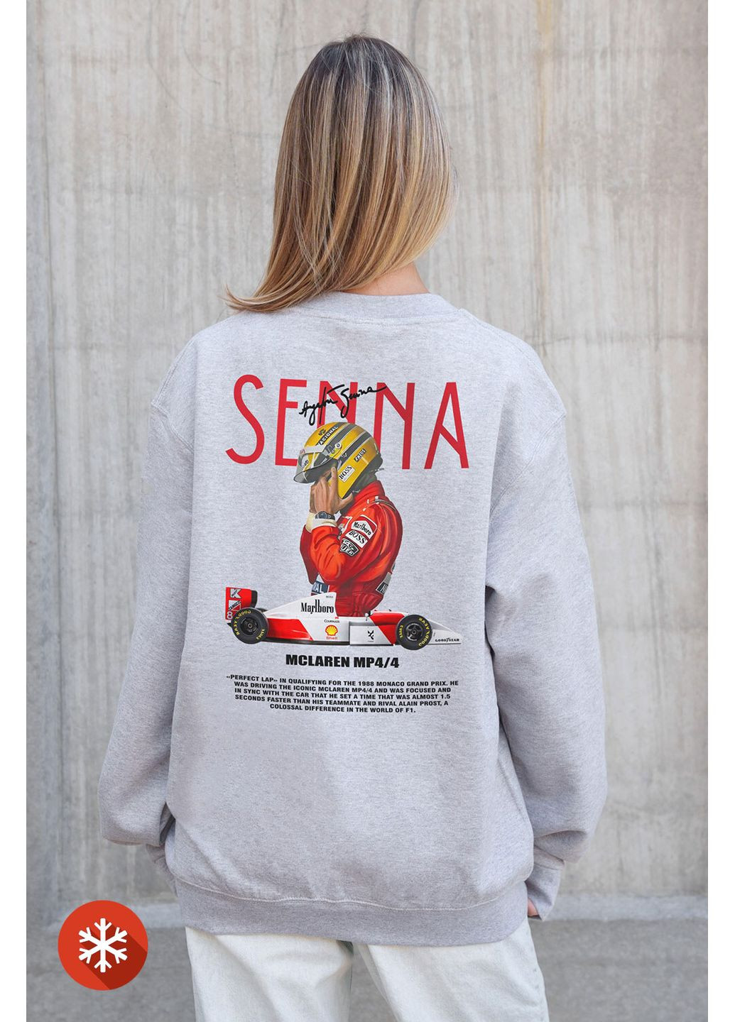 Чорний жіночий утеплений оверсайз світшот на флісі з принтом senna gray Without малюнок (372520021)