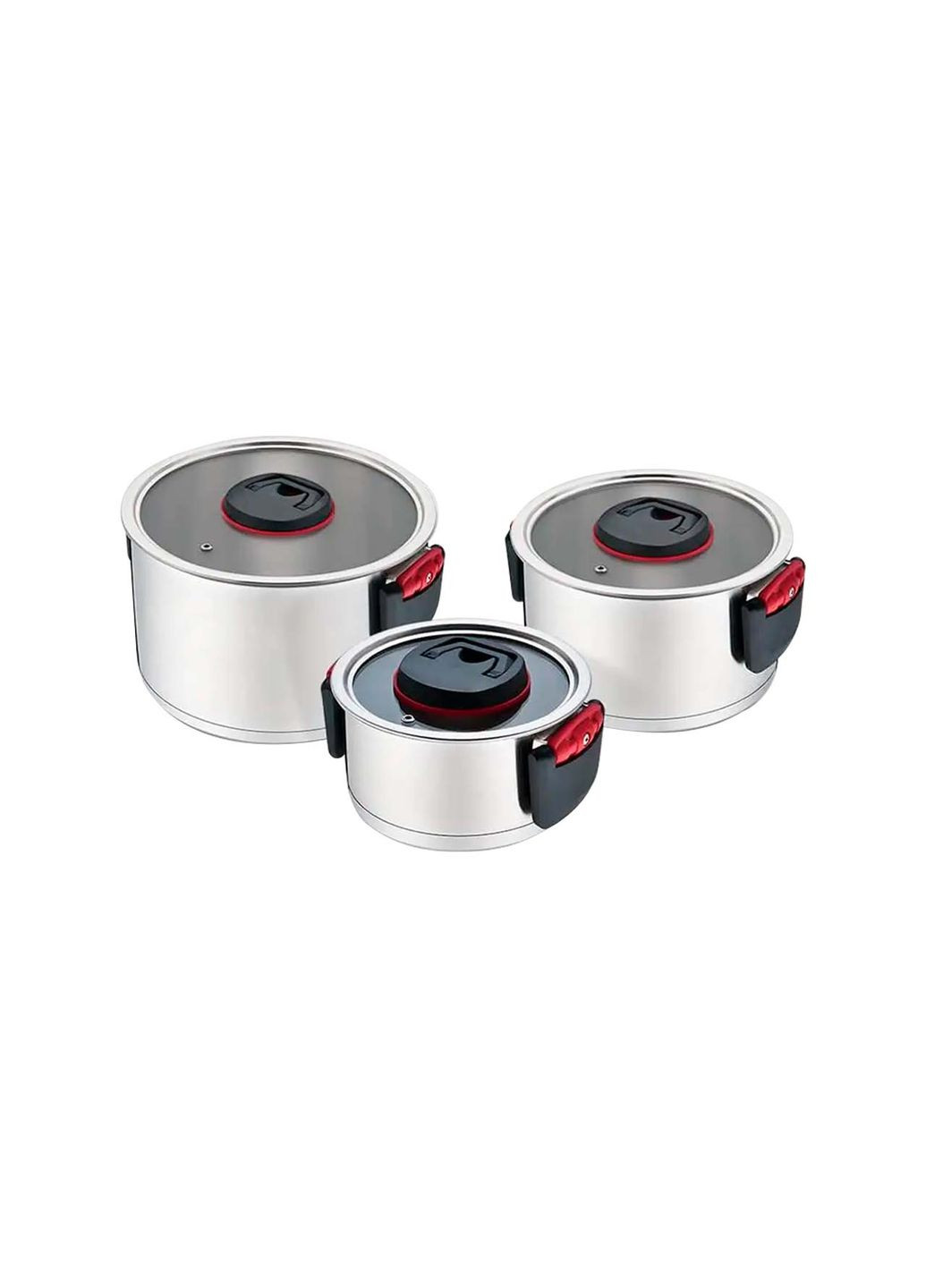 Набір каструль неіржавка сталь 1.8 x 3.4 x 5.8 л (3шт) Maestro (365784123)