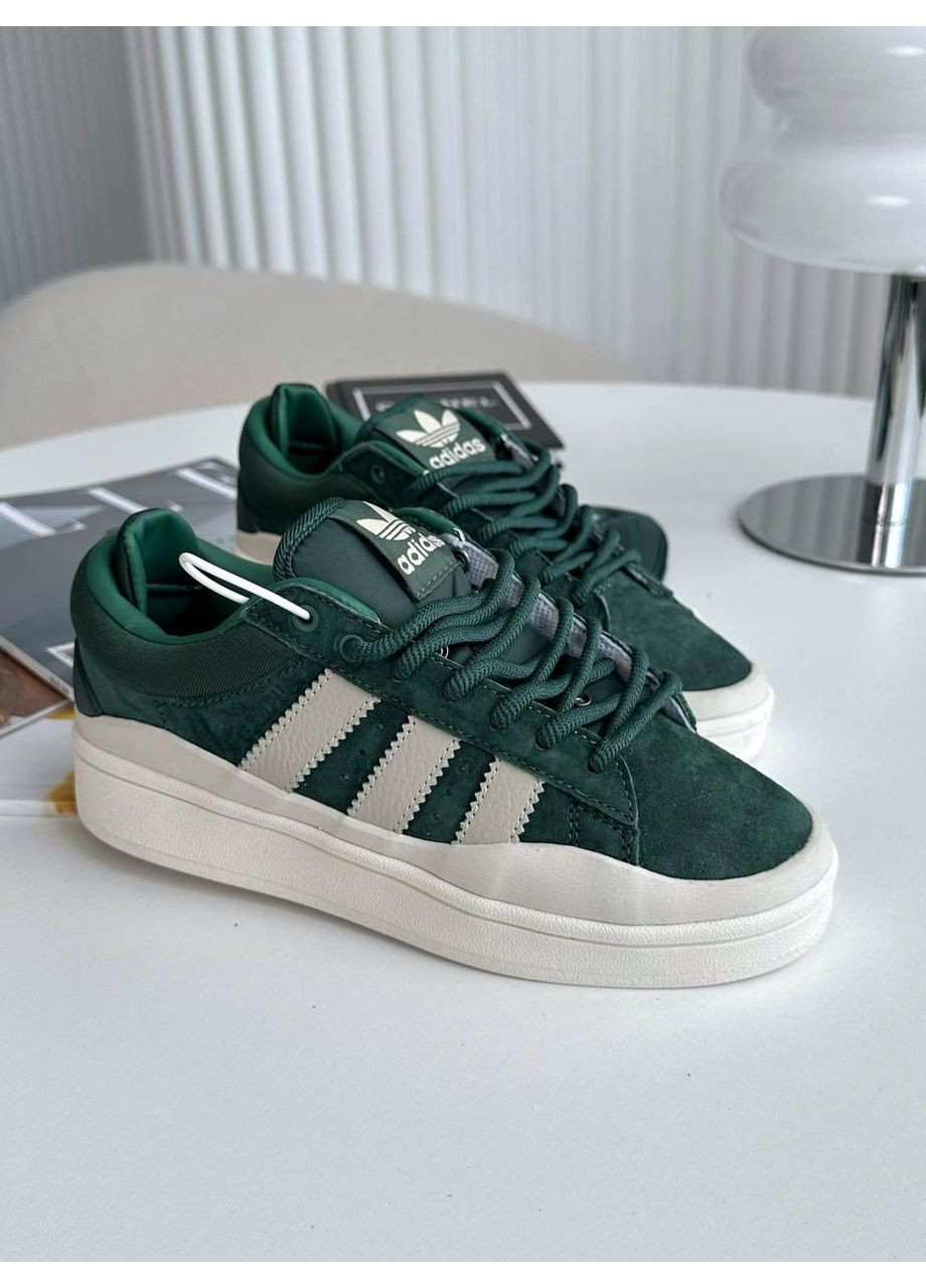 Сірі Осінні кросівки чоловічі adidas campus x bad bunny green адідас кампус No Brand