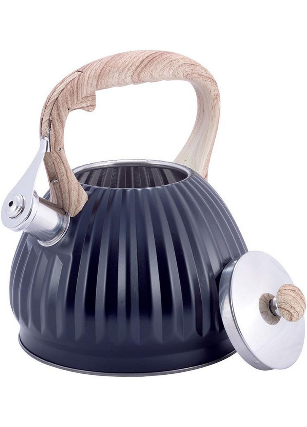 Чайник Whistling Kettle Black із нержавіючої сталі зі свистком Ø19х24,5 см Kamille (289366308)